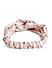 Toniq Gardenia Floral Printed Pink Satin Twisted Elasticated Head Band For Women