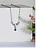 Toniq Silver Plated Blue CZ Stone  Studded Charm Pendant Necklace For Women