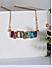 Toniq Gold Plated Multicolored Stone Studded Rainbow Pendant Necklace For Women