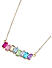 Toniq Gold Plated Multicolored Stone Studded Rainbow Pendant Necklace For Women