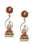 Gold-Toned and Red Dome Shaped Jhumkas