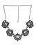 Silver Plated Oxidised Lotus Necklace, Earring  Set & Bangle