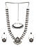 Ghungroo Silver Plated Oxidised Necklace, Earring Set & Bangle