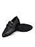 Black Croco Textured Loafers