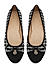Black Ballerina Flats With Bow Detail