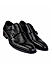 Black Leather Double Monk Strap Shoes