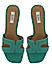 Green Textured Leather Sliders