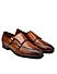 Tan Plain Leather Monk Straps