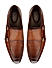 Tan Plain Leather Monk Straps