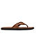 Tan Textured Leather Thong Slippers