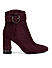 Burgundy Ankle Boots with Block Heels
