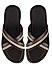 Coffee Criss Cross Leather Slippers