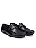 Black Leather Moccasins With Panel