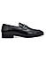 Black Striped Leather Loafers