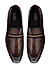 Brown Striped Leather Loafers