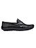 Black perforated Leather Moccasins