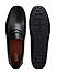 Black perforated Leather Moccasins