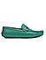 Green Textured Leather Moccasins