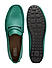 Green Textured Leather Moccasins