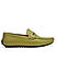 Green Textured Leather Moccasins