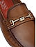 Tan Leather Moccasins With Logo Buckle