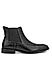 Black Plain Leather Boots