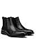 Black Plain Leather Boots