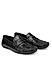 Black Croco Textured Moccasins