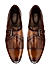 Tan Textured Leather Monk Straps