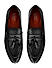 Black Textured Loafers With Tassels