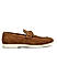 Brown Suede Loafers With Logo