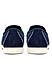 Blue Suede Loafers With Logo