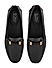 Black Plain Leather Moccasins