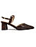 Brown Croco Textured Block Heels