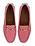 Pink Leather Moccasins With Buckle