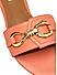 Salmon Leather Flats With Buckle