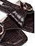 Brown Croco Textured Strap Sliders