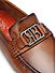 Tan Leather Moccasins With Logo