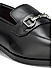 Black Leather Loafers With Metal Buckle