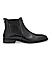Black Plain Leather Boots