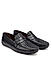 Black Woven Leather Moccasins