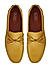 Yellow Leather Moccasins With Bow Detail