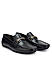 Black Leather Moccasins With Buckle