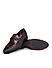 Coffee Textured Loafers With Buckle