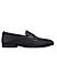 Black Perforated Leather Loafers