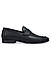 Black Plain Leather Loafers