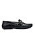 Black Plain Leather Moccasins