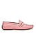 Pink Plain Leather Moccasins