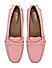 Pink Plain Leather Moccasins