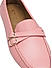 Pink Plain Leather Moccasins